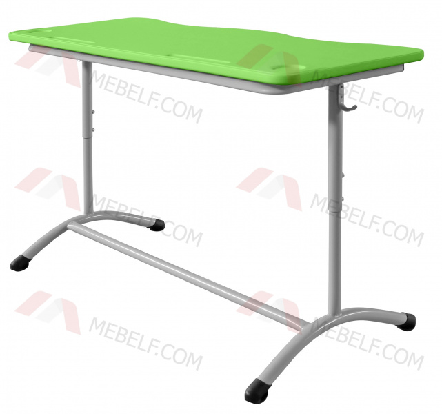 Школьный двухместный стол ШСТ12 с пластиковой столешницей, зеленый
