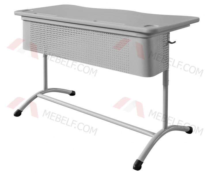 Школьный стол столешница пластик ШСТ14 ( двухместный), серый
