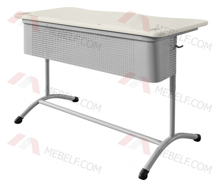 Школьный стол столешница пластик ШСТ14 ( двухместный), белый